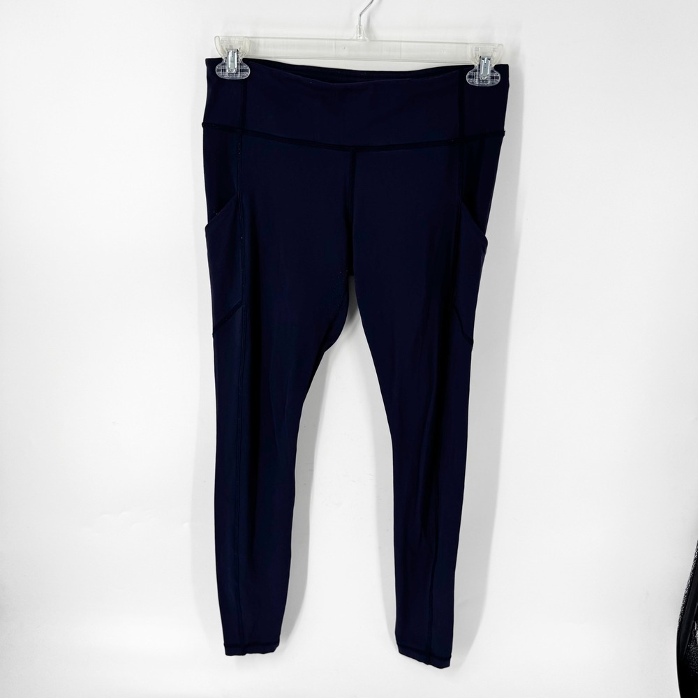Lululemon Speed Up Tights Navy Blue Running Leggings with Pockets Womens SIZE 8